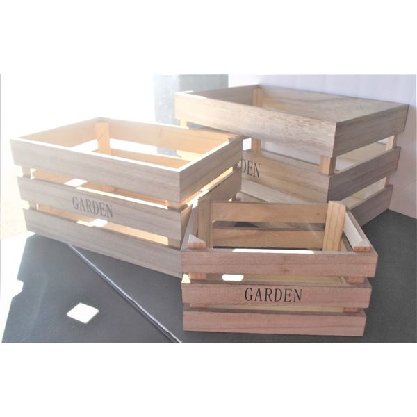 Three Garden Crates - Perfect for Putting Planters In