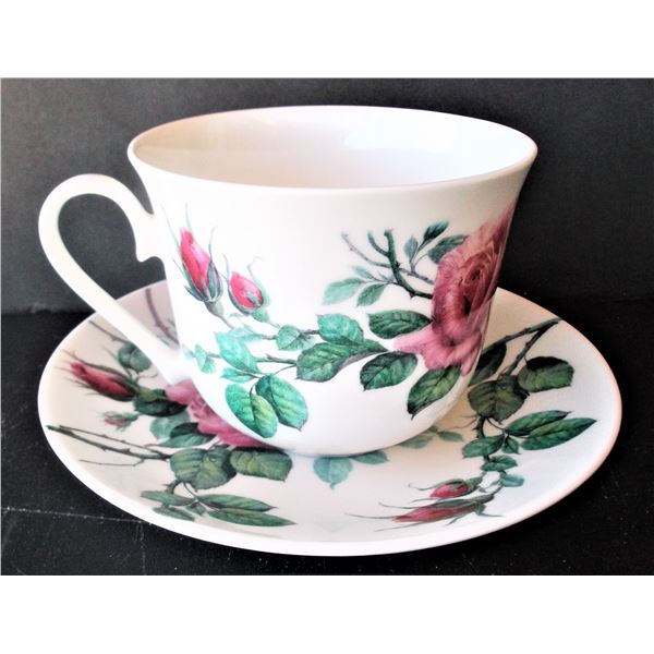 Large Size Tea Cup with Saucer - Roy Kirkham Fine Bone China 1992