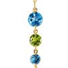 Image 1 : Genuine 3.9 ctw Blue Topaz & Peridot Necklace 14KT Yellow Gold - REF-23P5H