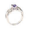 Image 4 : 1.10 ctw Blue Sapphire And Diamond Ring - 18KT White Gold