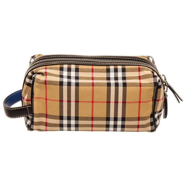 Burberry Tan Nova Patent Leather Cosmetic Pouch