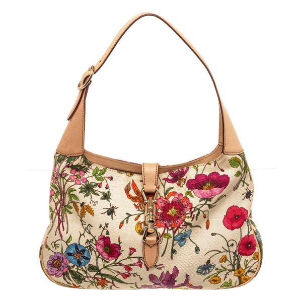 Gucci Multicolor Leather Floral Tote Bag