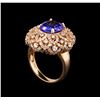 Image 4 : 14KT Rose Gold 4.34 ctw Tanzanite and Diamond Ring