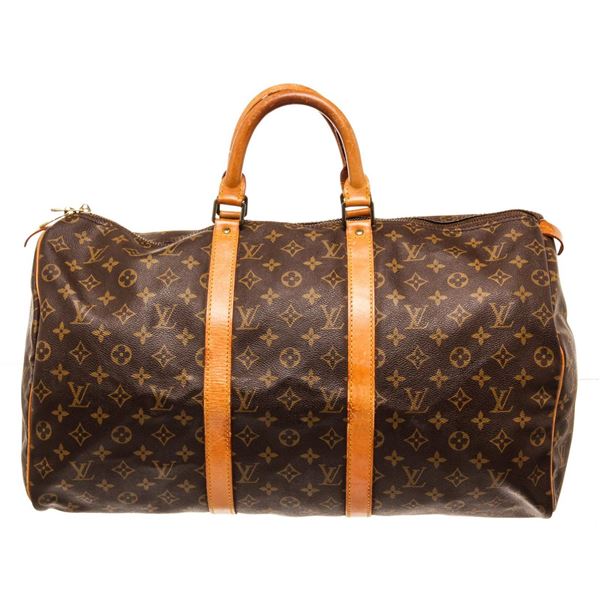 Louis Vuitton Brown Monogram Keepall 45cm Travel Bag