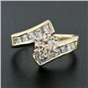 Image 2 : 14k Gold 1.74 ctw Round Diamond Solitaire & Princess Cut Bypass Engagement Ring