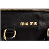 Image 6 : Miu Miu Black Grained Leather Fold Over Crossbody ToteBag