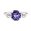 Image 2 : 2.08 ctw Blue Sapphire and Diamond Ring - 14KT White Gold