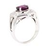 Image 4 : 3.14 ctw Oval Mixed Rhodolite Garnet And Round Brilliant Cut Diamond Ring - 14KT