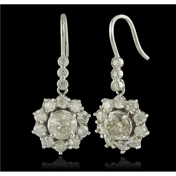 14KT White Gold 3.72 ctw Diamond Earrings