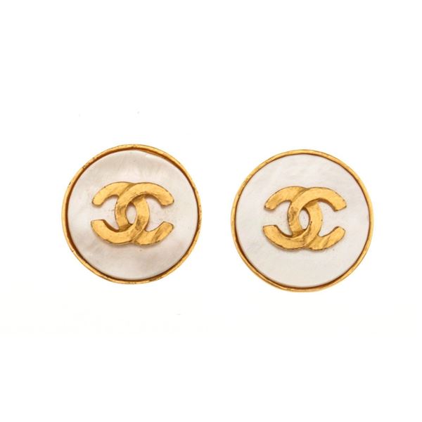 Chanel Gold Round CC Earrings