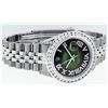 Image 3 : Rolex Mens Stainless Steel 3 ctw Green Vignette Roman Diamond Datejust Wristwatc