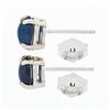 Image 4 : New 14K Gold 1.64 ctw Claw Prong Oval Cabochon Royal Blue Sapphire Stud Earrings