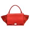 Image 3 : Celine Red Suede Leather Small Trapeze Shoulder Bag