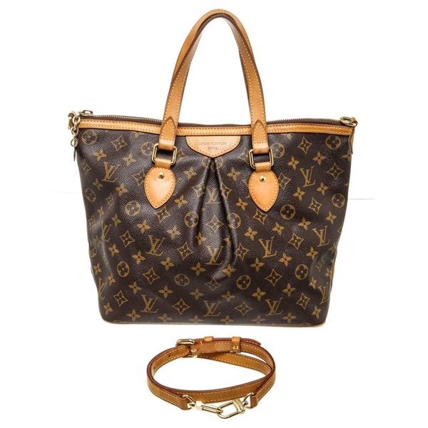 Louis Vuitton Brown Palermo PM Totes Bag