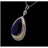 Image 3 : 18KT White Gold GIA Certified 69.66 ctw Tanzanite and Diamond Pendant With Chain
