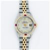 Image 2 : Rolex Ladies 2 Tone Silver Diamond & Ruby Oyster Perpetual Datejust Wristwatch