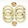 Image 3 : Solid 14k Yellow & Rose Gold Triple Interlocked Circle Ring Drop Dangle Earrings