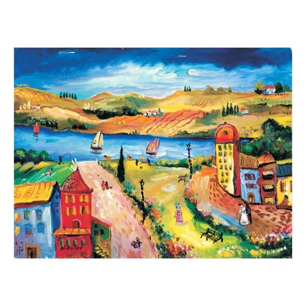 Oleg Nikulov, "River View" Hand Signed Limited Edition Giclee on Canvas with Let