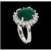 Image 4 : 3.85 ctw Emerald and Diamond Ring - 14KT White Gold