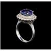 Image 4 : 14KT White Gold 4.51 ctw Tanzanite and Diamond Ring