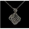 Image 1 : 14KT White Gold 1.20 ctw Diamond Pendant With Chain