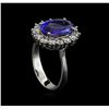 Image 4 : 14KT White Gold 2.80 ctw Tanzanite and Diamond Ring