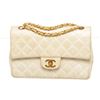 Image 1 : Chanel Beige Lambskin Leather Classic Double Flap Bag