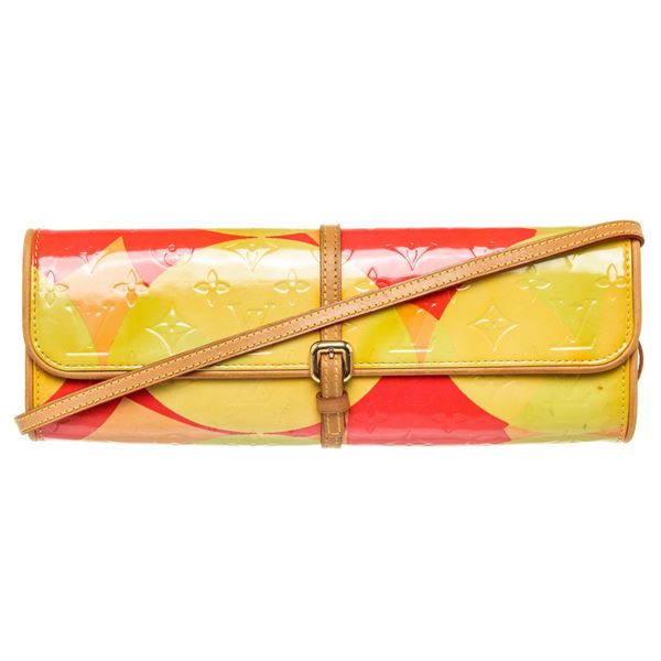 Louis Vuitton Yellow Monogram Verns Leather Fleur Pochette Crossbody Bag