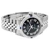 Image 3 : Rolex Mens Stainless Steel Black Roman Diamond Lugs & Sapphire Datejust Wristwat