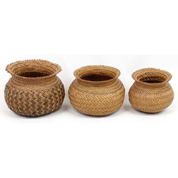 3 Tarahumara Finely Woven Baskets