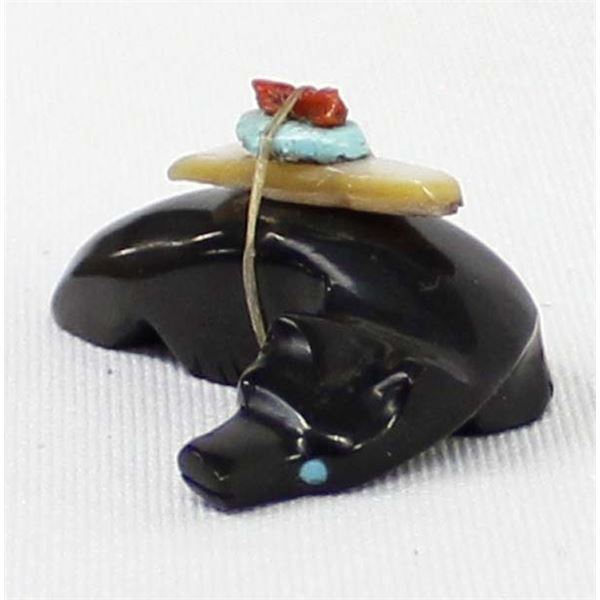 Zuni Silverado Jet Badger Fetish by Roger Pino