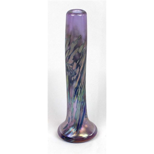 Maytum Studio Iridescent Blown Art Glass Bud Vase