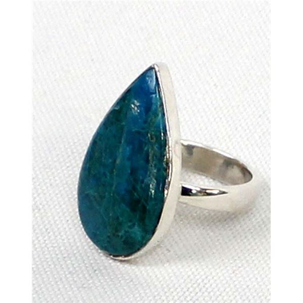 Sterling Silver Chrysocolla Ring, Size 7.5