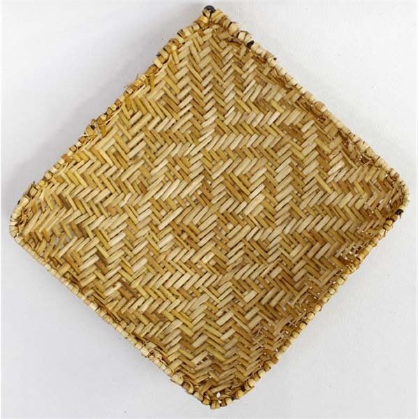 Native American 2 Toned Hopi Square Sifter Basket