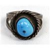 Image 1 : Navajo Old Pawn Sterling Turquoise Ring, Size 9