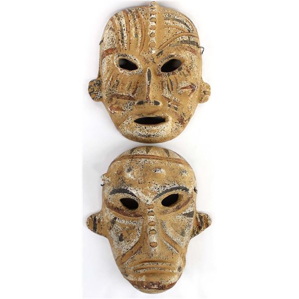 2 Mexican Pottery Diablo Masks