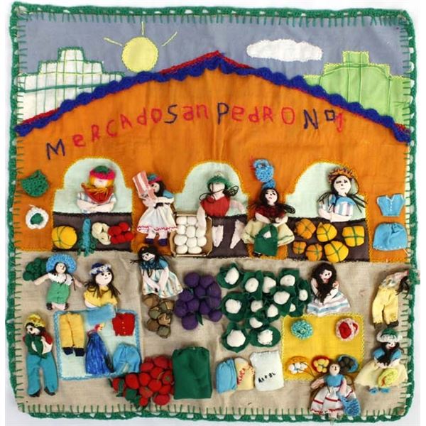 Peruvian Marketplace Arpillera