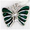 Image 2 : Sterling Inlay Malachite Butterfly Earrings