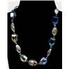 Image 1 : Faceted Iridescent Bead and Abalone Bead Necklace