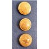 Image 2 : 3 Republic of Texas Brass Buttons