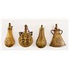 Image 1 : Collection of (4) Antique Brass Powder Flasks