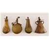 Image 2 : Collection of (4) Antique Brass Powder Flasks