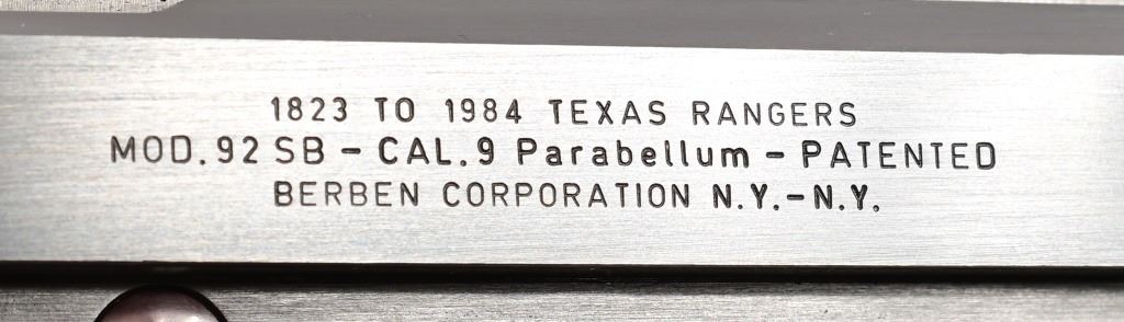 Texas Ranger Commemorative Beretta Model 92SB 9mm