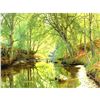 Image 1 : After P. Monsted, Forest Stream Ceramic Art Tile