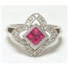 Image 1 : Ruby Diamond 14kt Gold Cocktail Ring
