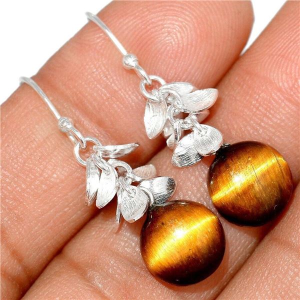 Tiger Eye Sterling Silver Earrings