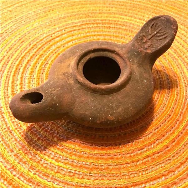 Handmade Clay Oil Lamp, Menorah