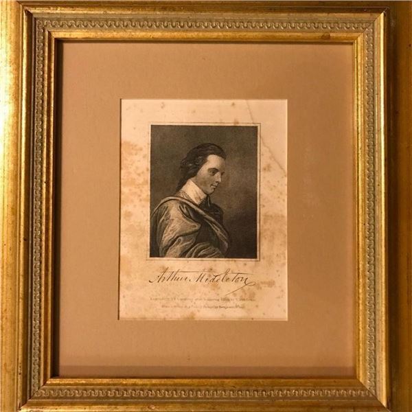19thc Arthur Middleton, Declaration of Independence, Framed Engraving