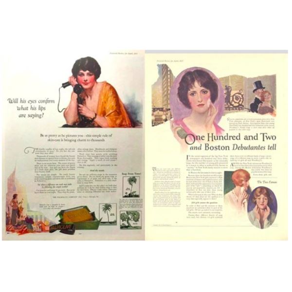 Pair of 1925 Woodbury's, Palmolive Soap Advertisements