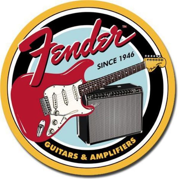 Fender Guitars Amplifiers Metal Pub Bar Sign